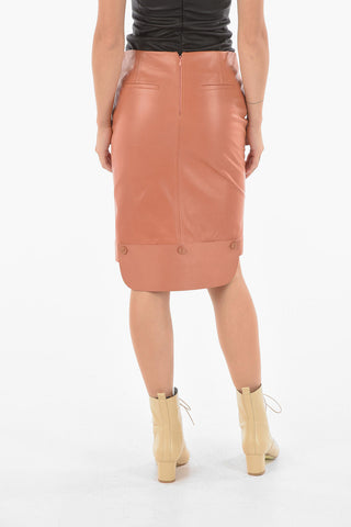 Leather Tube Skirt with 5 Pockets