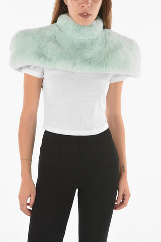 Rabbit Fur Shrug With Zip Closure