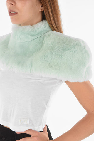 Rabbit Fur Shrug With Zip Closure