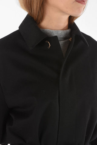 Snap Buttons Cashmere Coat with Belt