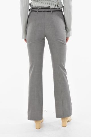 Pantaloni Flare a Una Pince con Spacchi alla Caviglia