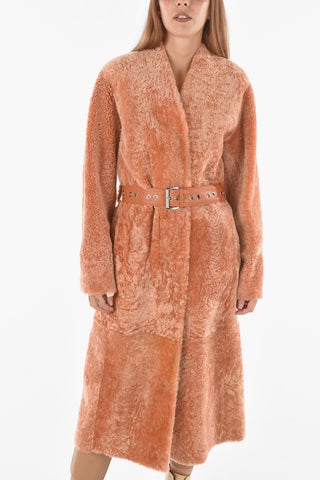 Cappotto in Pelliccia con Cintura con Occhielli