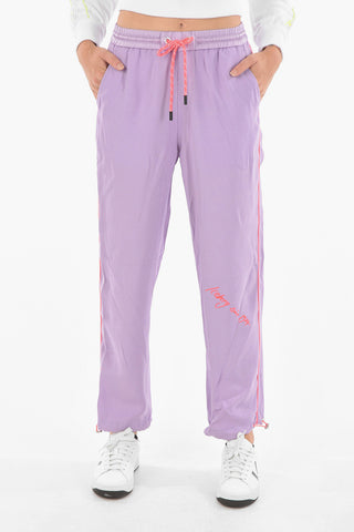 drawstring waist joggers with fluo details
