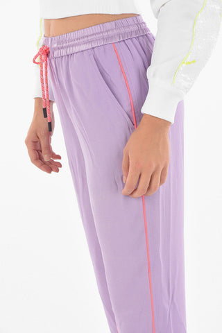 drawstring waist joggers with fluo details