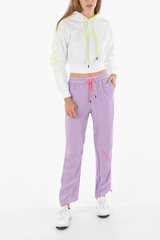 drawstring waist joggers with fluo details