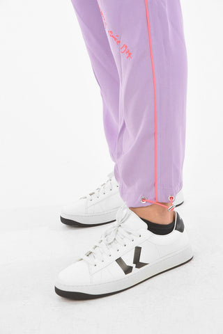 drawstring waist joggers with fluo details