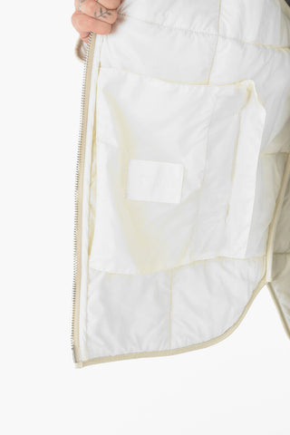 Padded Leather Jacket with Hood