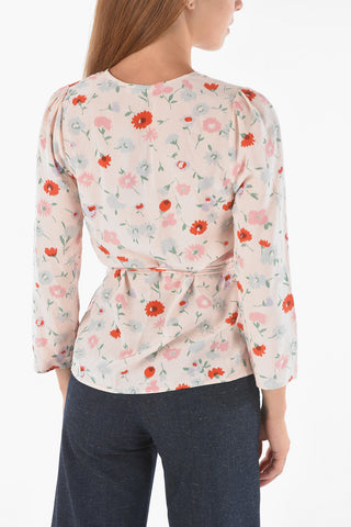 Floral-Printed Wrap BRITT Blouse