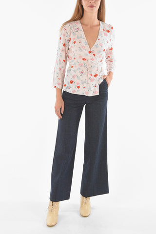 Floral-Printed Wrap BRITT Blouse