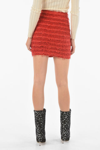 Front Zip Eyelash Pencil Mini Skirt