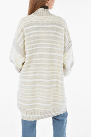 v-neck 2 pockets maxi cardigan