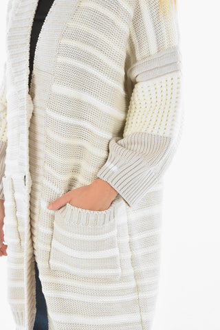 v-neck 2 pockets maxi cardigan