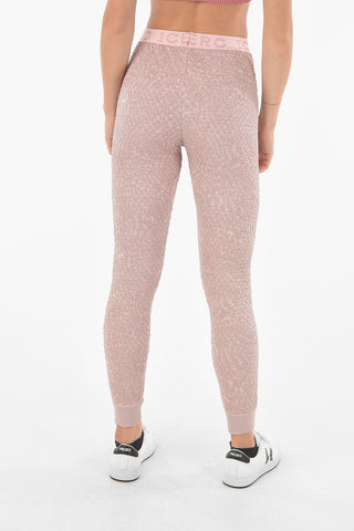 Lurex Leggings with Logoed Band at the Waist