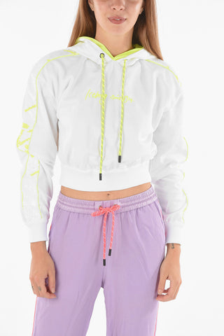 Fluo and Sequined Details Hoodie