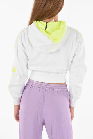Fluo and Sequined Details Hoodie