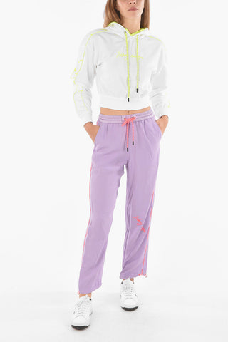Fluo and Sequined Details Hoodie