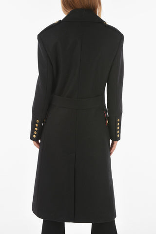 Quilted Double-breasted Wool Coat