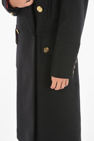 Quilted Double-breasted Wool Coat