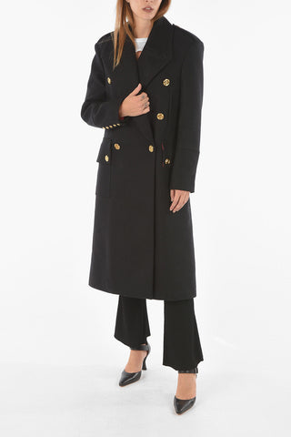 Quilted Double-breasted Wool Coat