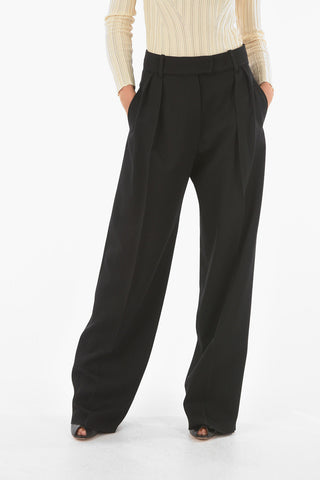 Double-pleated Wool Pants
