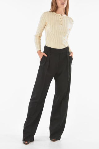 Double-pleated Wool Pants