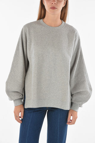 Solid Color Crew-Neck Sweatshirt