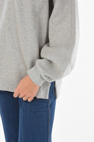 Solid Color Crew-Neck Sweatshirt