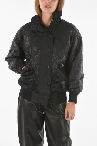 CHAMPION All Over Logo Windbreaker with Leather Details