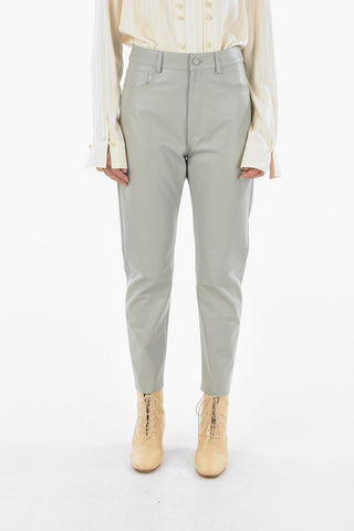 Leather 5-pocket Lined Pants