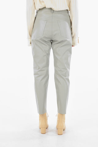 Leather 5-pocket Lined Pants