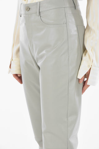 Leather 5-pocket Lined Pants