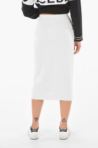 Embossed Logo Maxi Bodycon Skirt