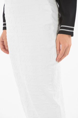 Embossed Logo Maxi Bodycon Skirt