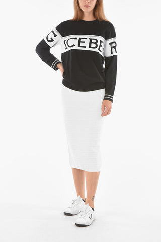 Embossed Logo Maxi Bodycon Skirt