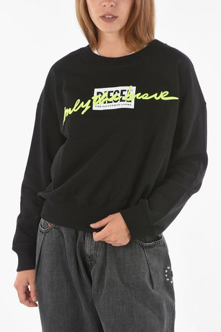 Crew Neck F-MAGDA-V50 Sweatshirt with Print and Embroidery