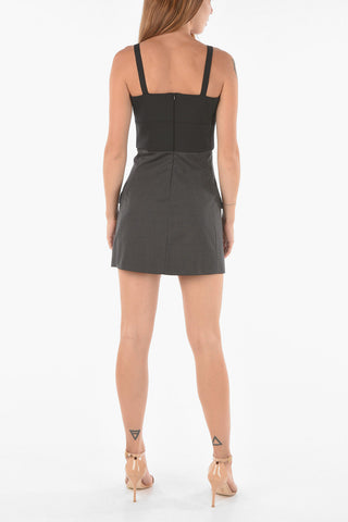 UPCYCLED Virgin Wool Blend Minidress with Sweetheart Neckline