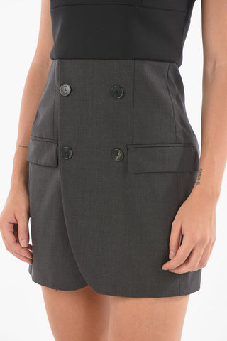 UPCYCLED Virgin Wool Blend Minidress with Sweetheart Neckline