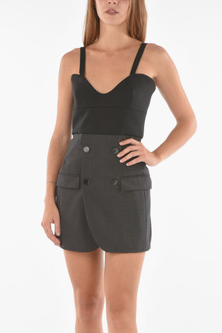 UPCYCLED Virgin Wool Blend Minidress with Sweetheart Neckline