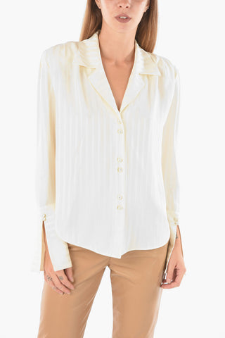 Camicia in Gessato Tone-sur-tone con Spallini Imbottiti