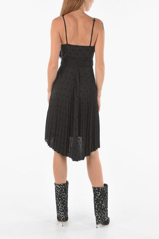 Sleeveless Dress With Tulle Ribbon and Pattern 