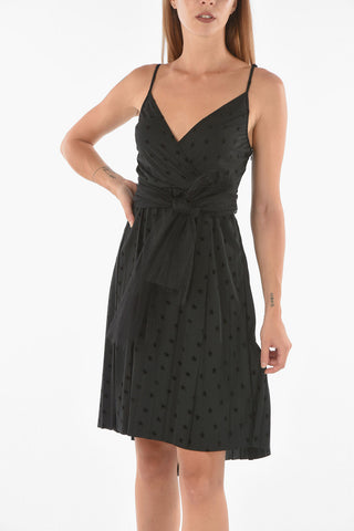 Sleeveless Dress With Tulle Ribbon and Pattern 