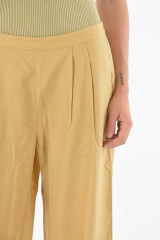 drawstring waist double-pleat GANDA pants