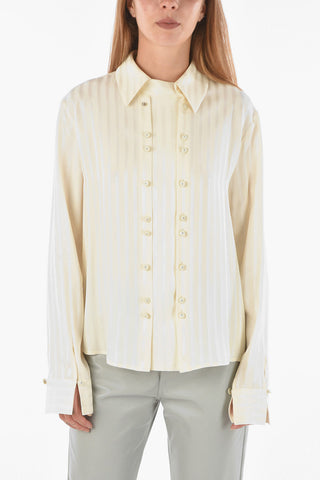 Tone-on-tone Pinstriped Shirt with Double Button closure