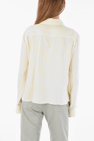 Tone-on-tone Pinstriped Shirt with Double Button closure