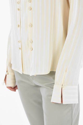 Tone-on-tone Pinstriped Shirt with Double Button closure