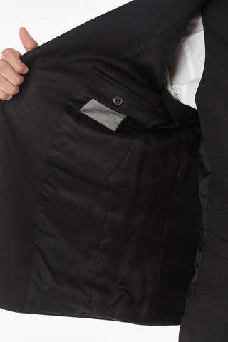 Virgin Wool Silk CERIMONY ACADEMY 3-piece Suit with Peak Lapel