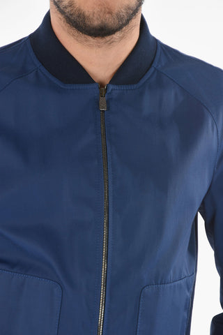 Bomber IONIO in Tessuto Tecnico con Dettagli in Pelle