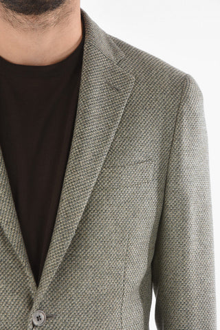 Basket Weaved Cashmere GATE Blazer with Notch Lapel