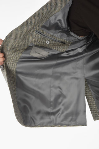 Basket Weaved Cashmere GATE Blazer with Notch Lapel