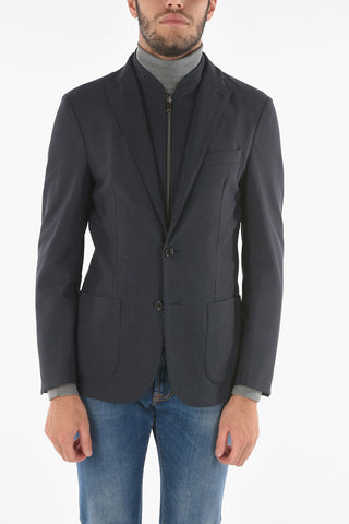 Blazer in Tessuto Elasticizzato con Chest Piece Removibile